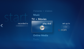 Screenshot of Windows Media Center in Windows Vista