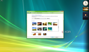 Screenshot of background options in Windows Vista