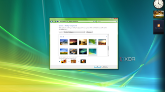 Screenshot of background options in Windows Vista
