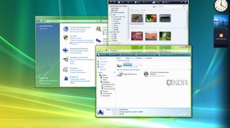 Screenshot of File Explorer, Control Panel, and Windows Photo Gallery in Windows Vista