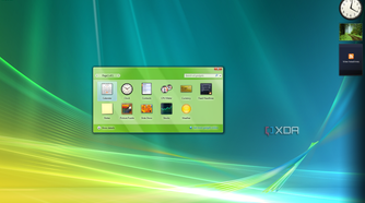 Screenshot of gadgets available in Windows Vista