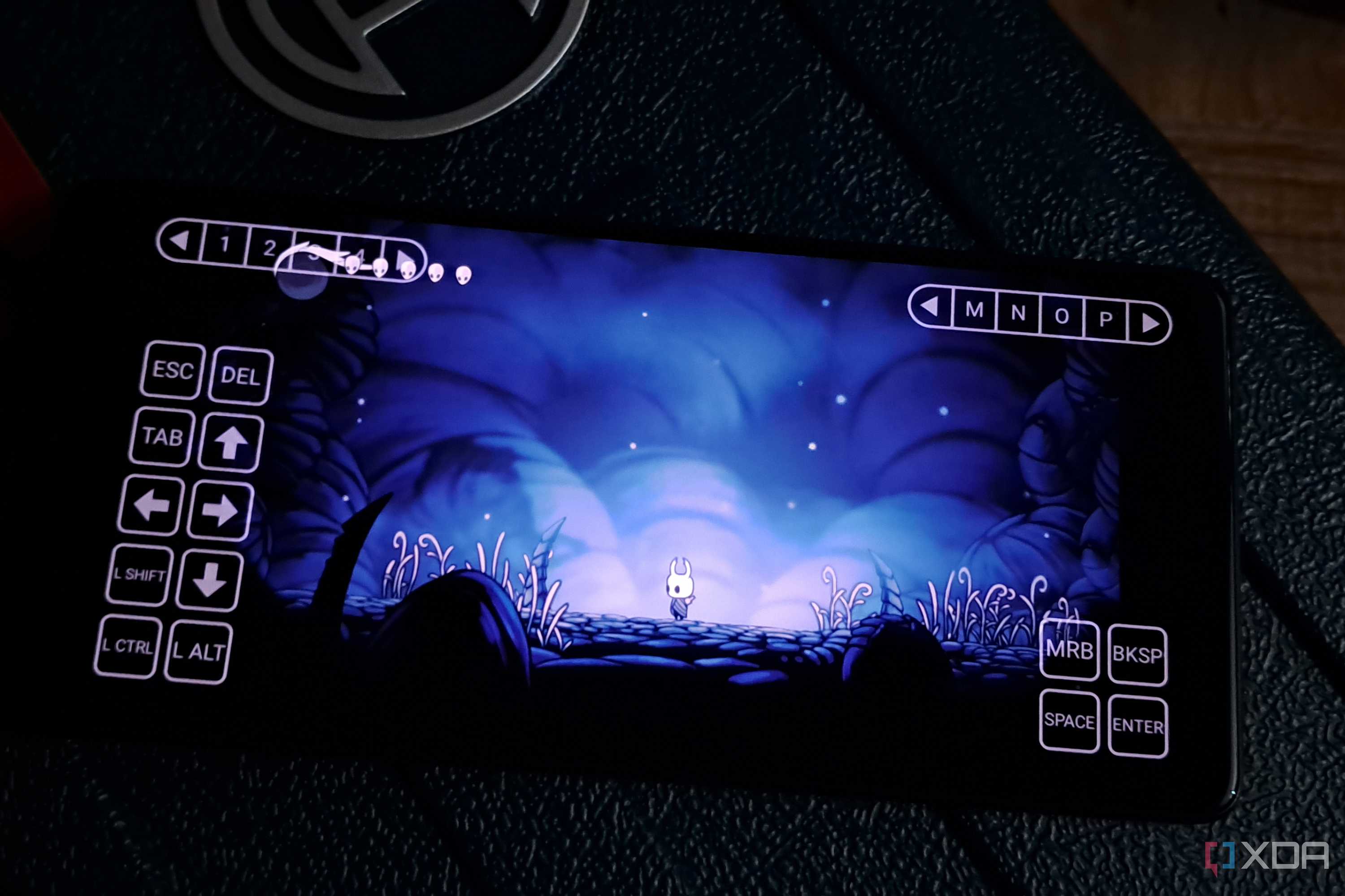 A Poco F5 running Hollow Knight via Winlator