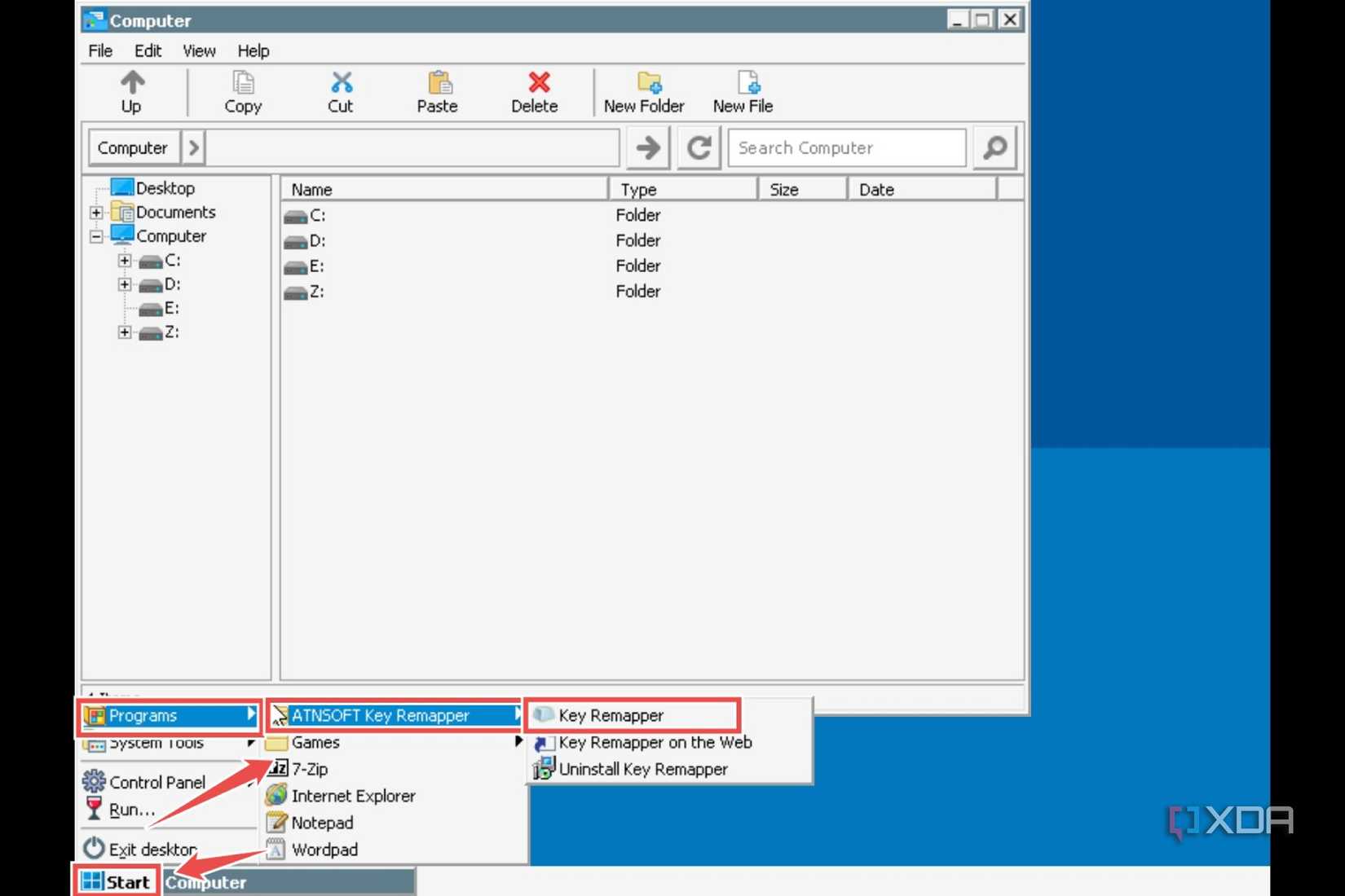 The steps to launch Key Remapper in Winlator