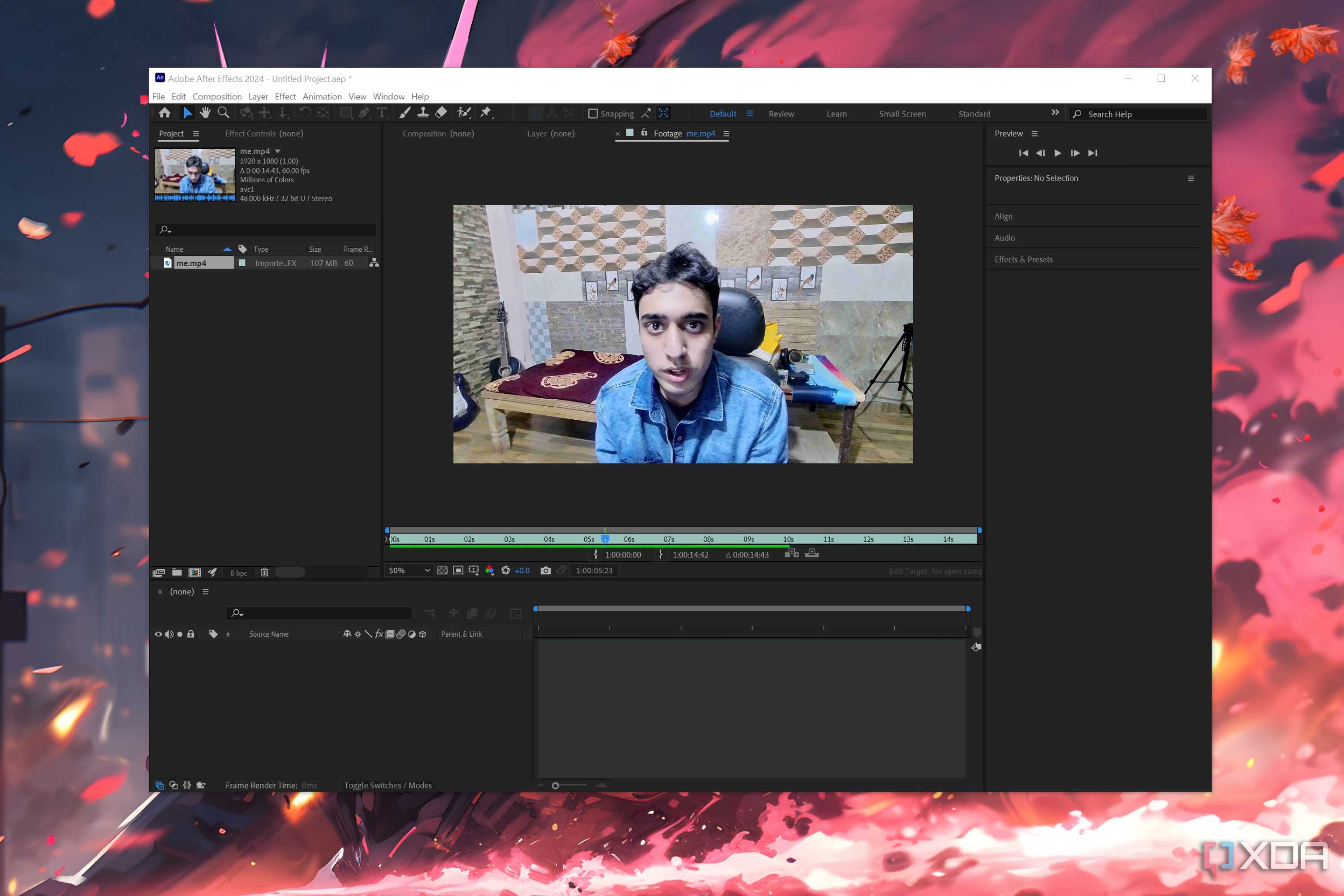 Editing a video in After Effects