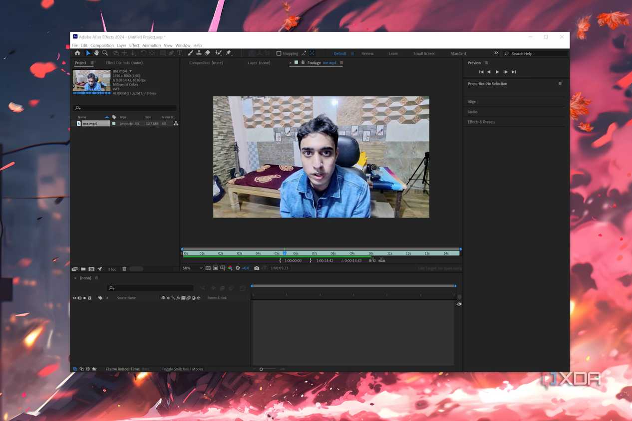 Editing a video in After Effects