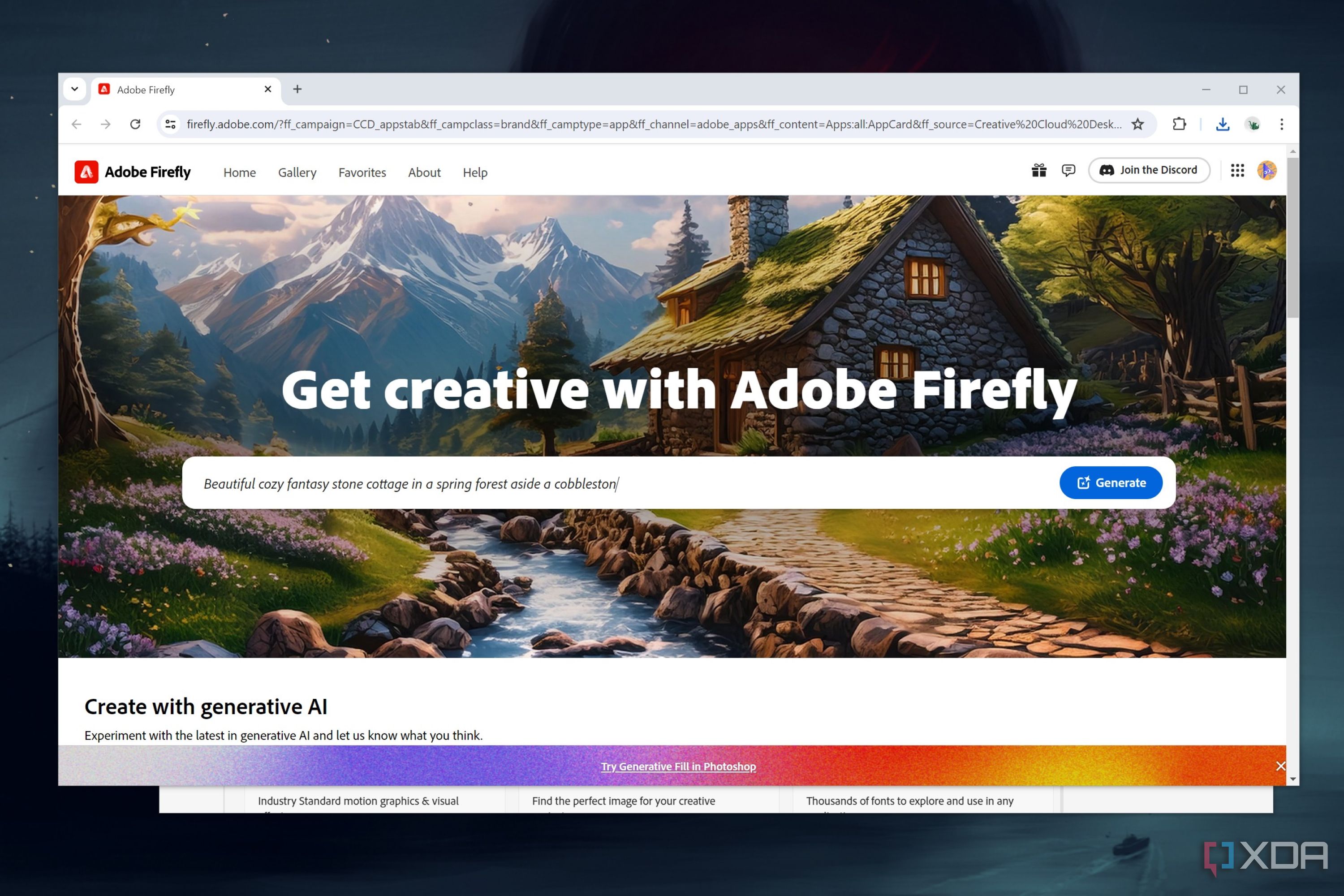 The main Adobe Firefly webpage