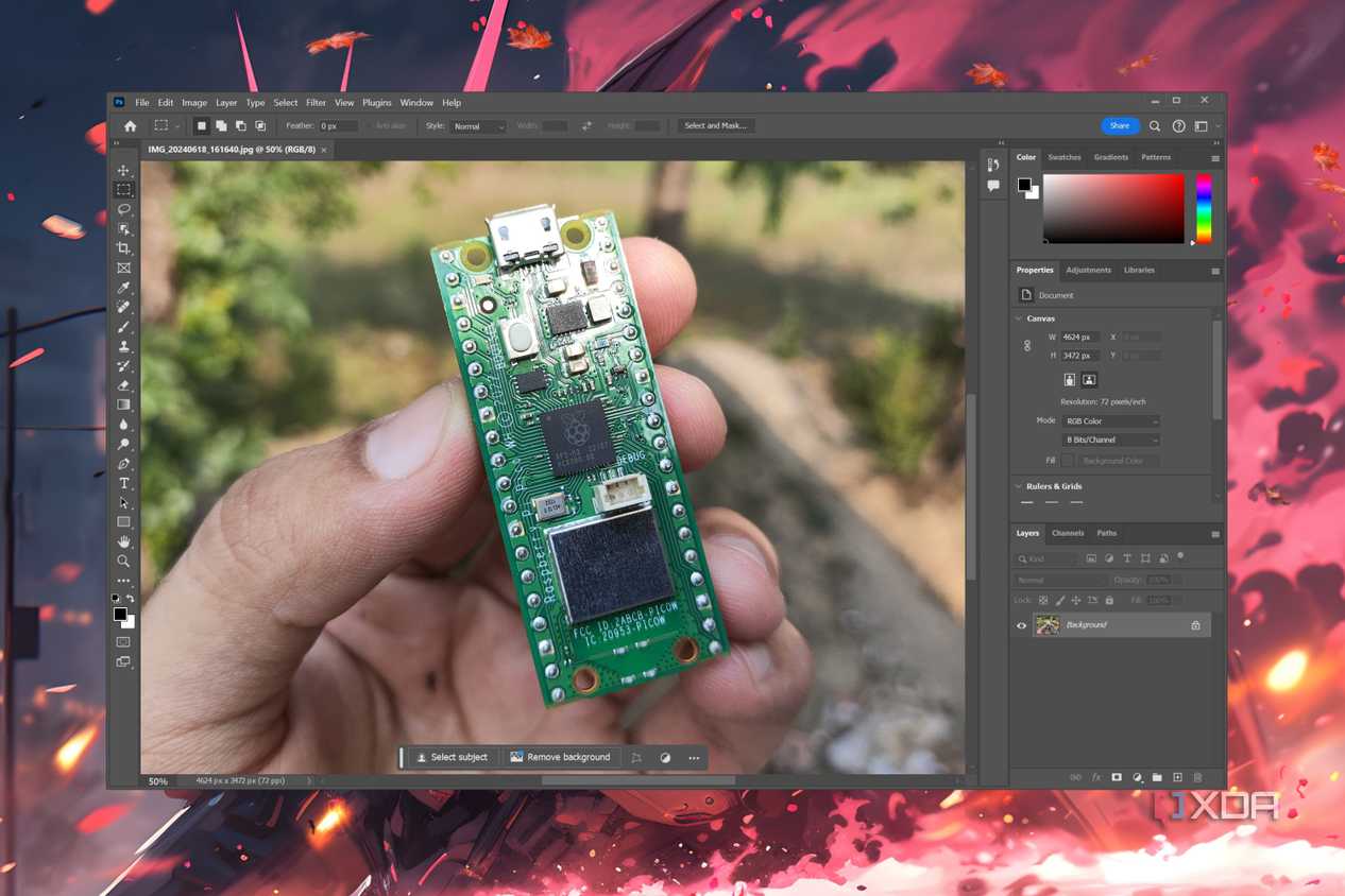 Editing an image in Adobe Photoshop