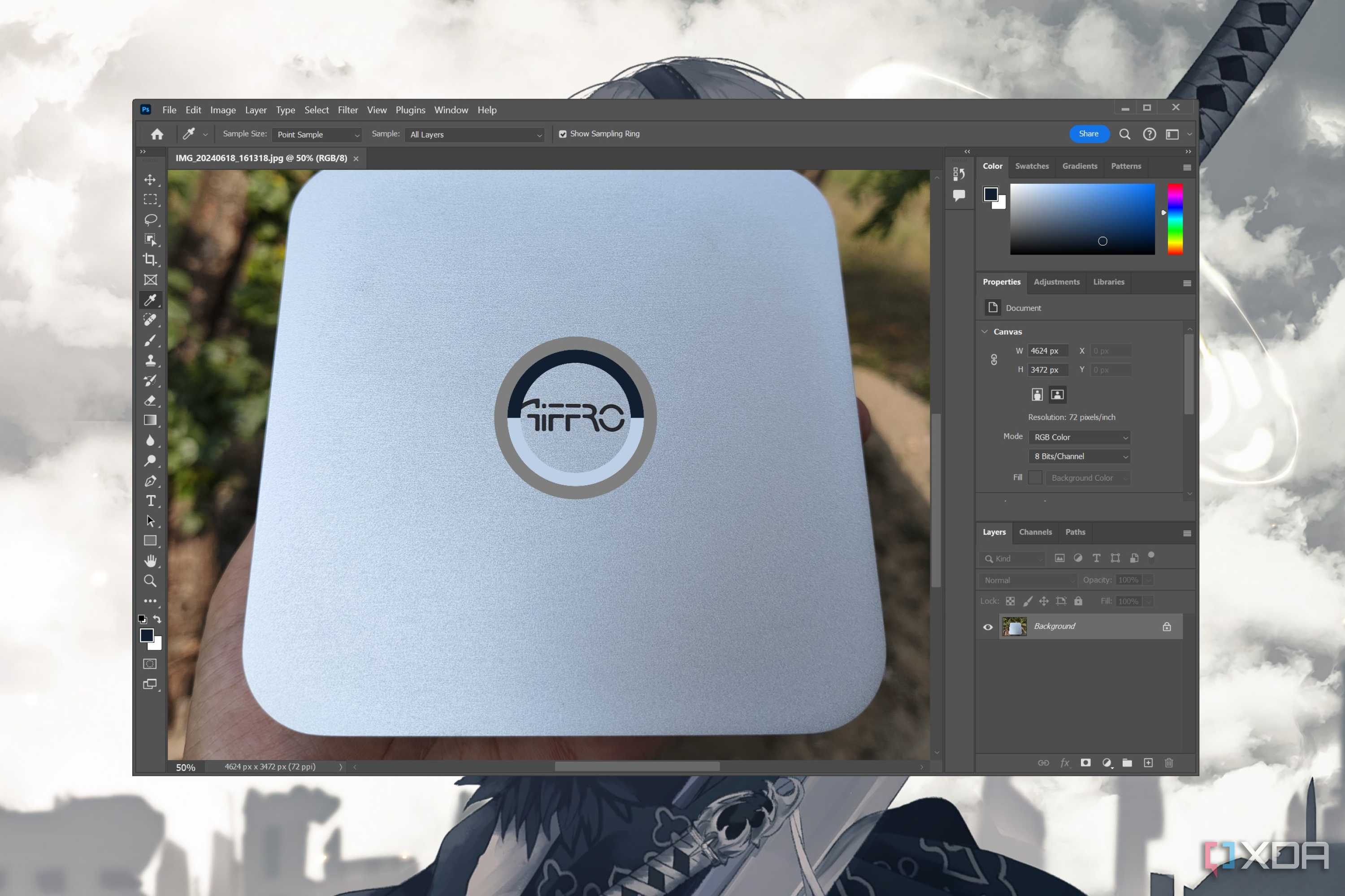 Picking a color in Adobe Photoshop
