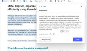 A screenshot showing Evernote AI