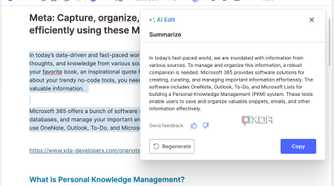A screenshot showing Evernote AI