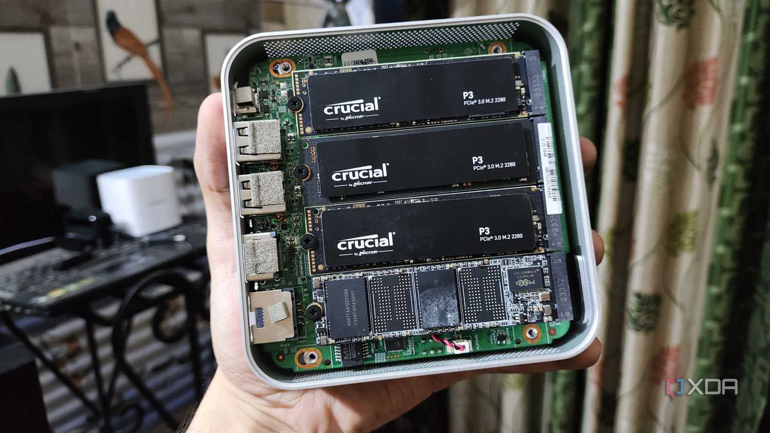 The Aiffro NAS with four SSDs slotted in