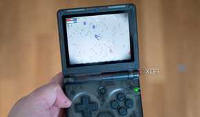 Brotato running on the Anbernic RG35XXSP over Moonlight streaming