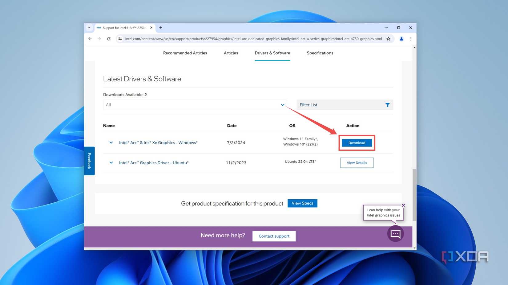 Installing the GPU drivers for Intel Arc A750