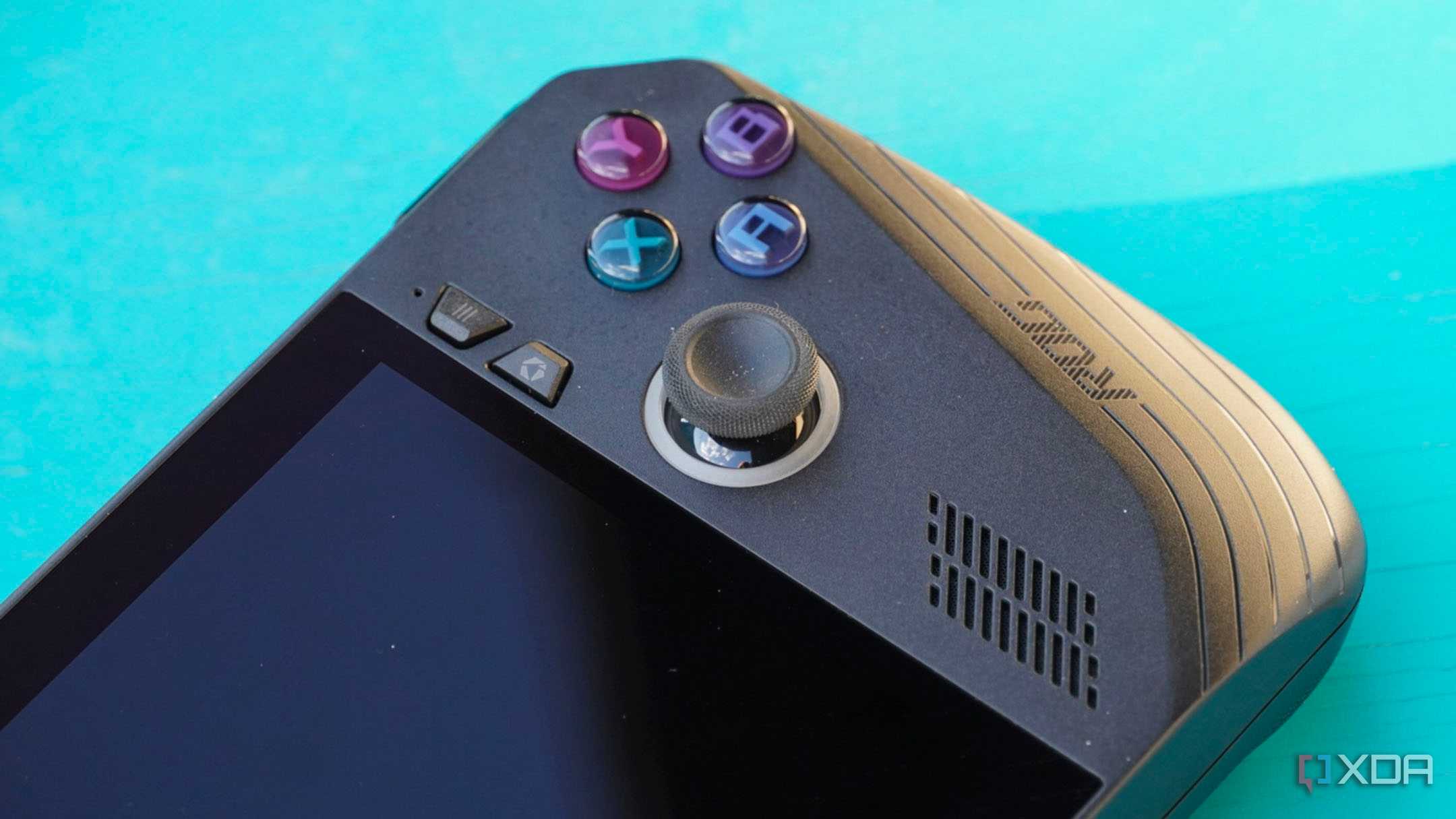 The joysticks and XYAB buttons on the ROG Ally X.