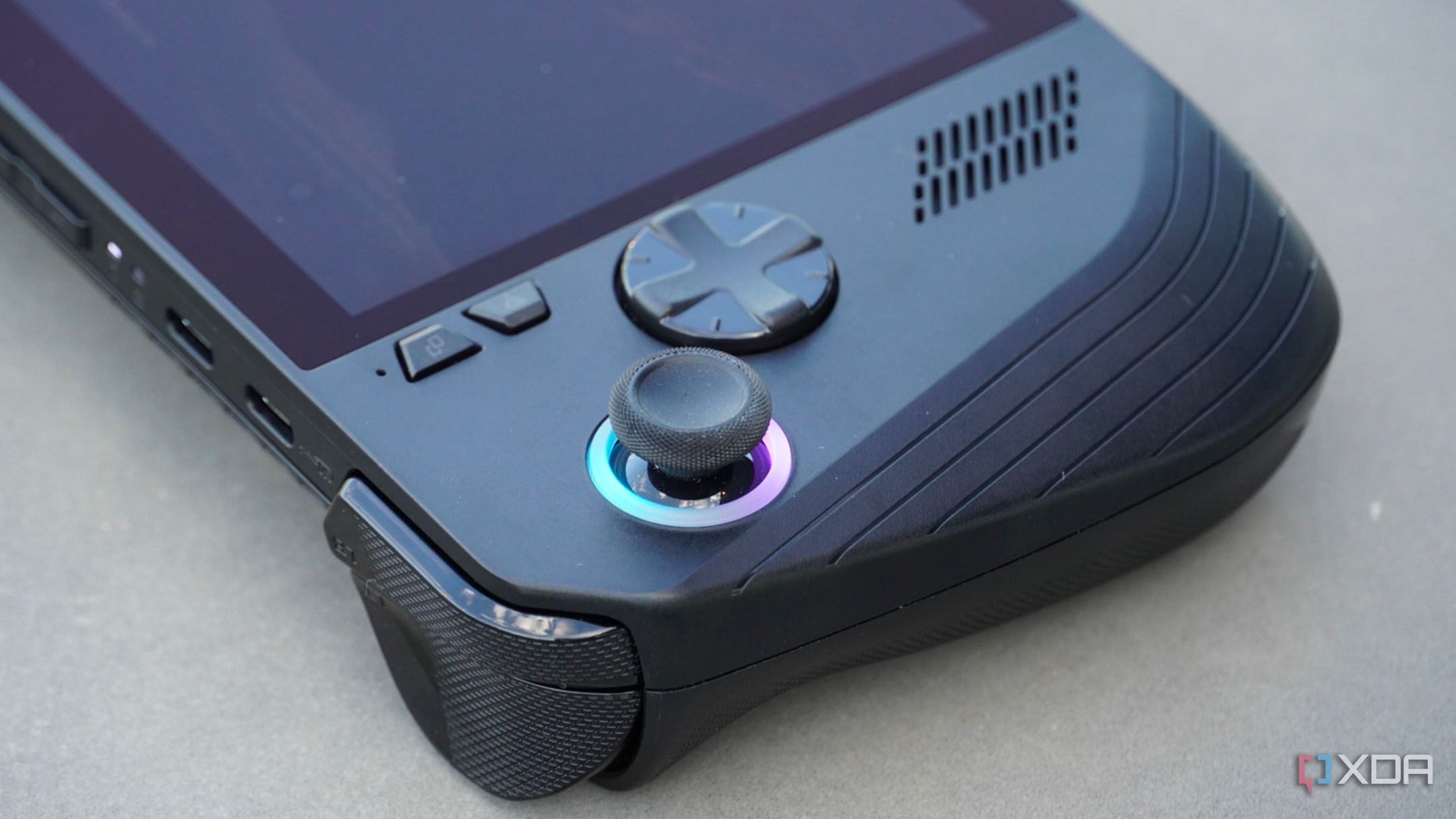 The joystick and Dpad on the ROG Ally X.
