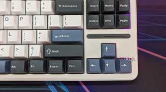 Close-up of a keyboard showing the arrow keys