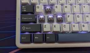 Close-up of a keyboard with some keycaps removed