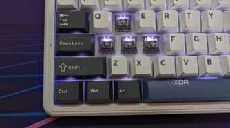 Close-up of a keyboard with some keycaps removed