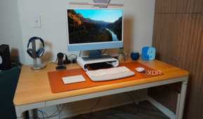 The Autonomous SmartDesk Levitate in a home office.
