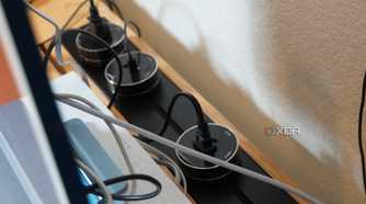 A lineup of power track system pucks.