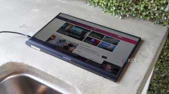 The Arzopa portable monitor lying flat.