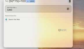 calculator in Spotlight