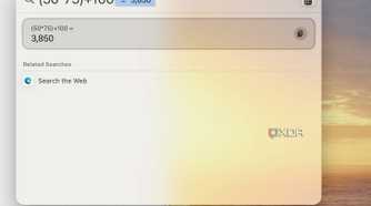 calculator in Spotlight