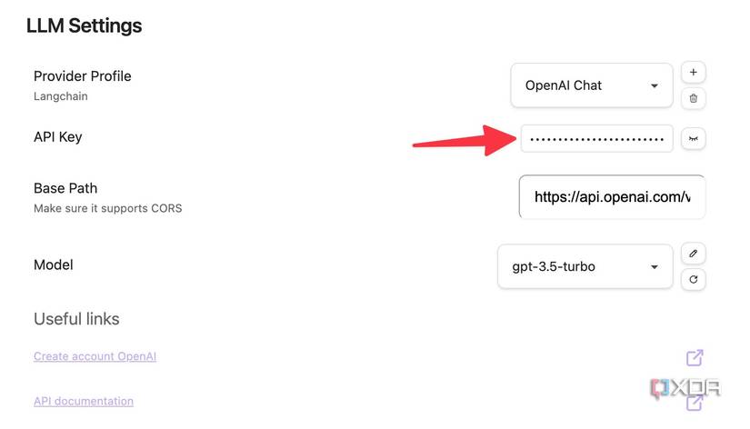 Insert OpenAI key