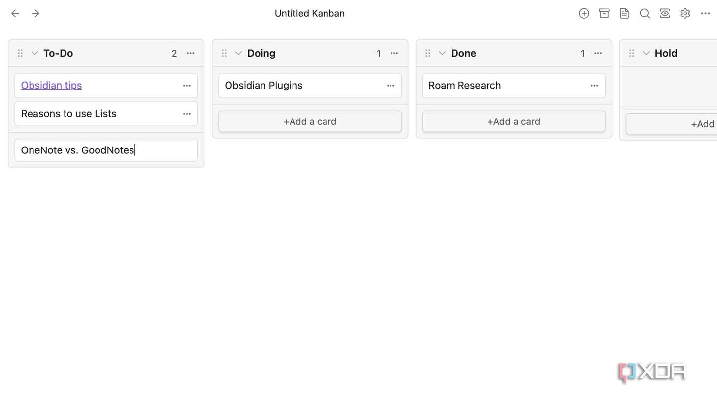 create cards in Obsidian