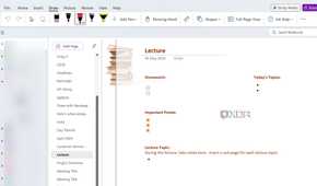 A screenshot showing OneNote meeting details