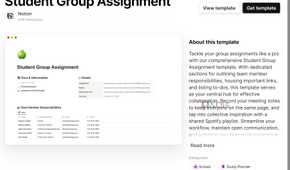 A screenshot showing Notion template