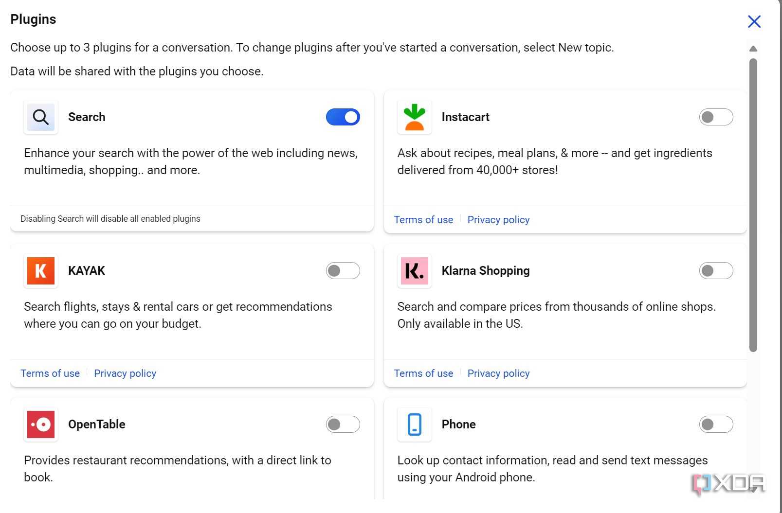 A screenshot showing Copilot plugins