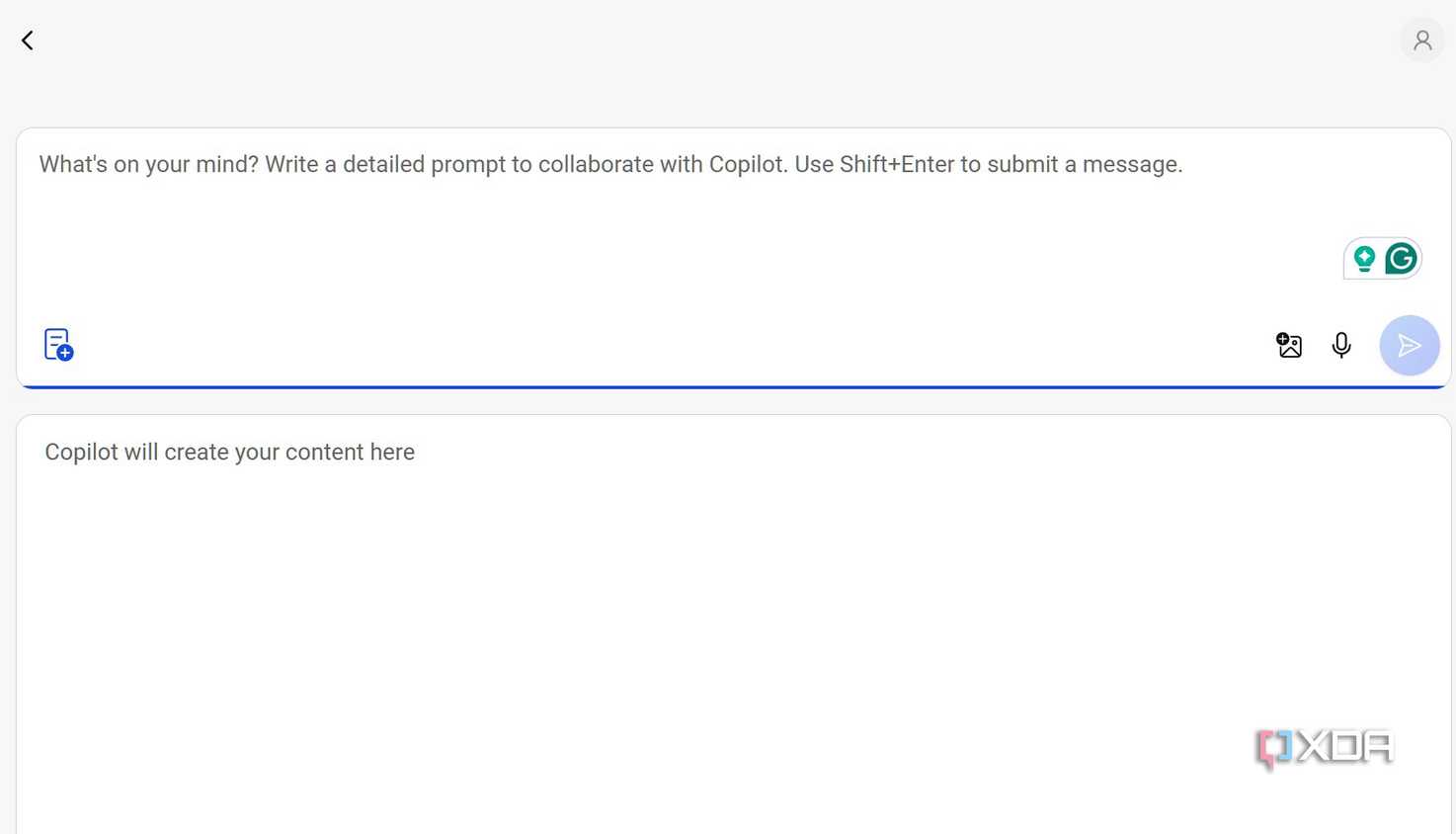 A screenshot showing Copilot notebook