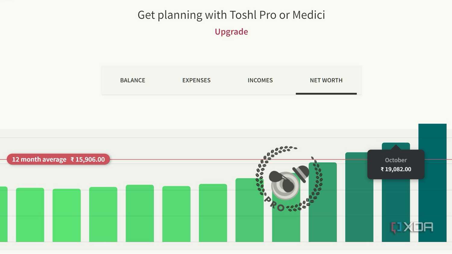 A screenshot showing Toshl income