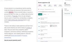 A screenshot showing Grammarly editor