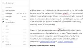 A screenshot showing Grammarly sidebar