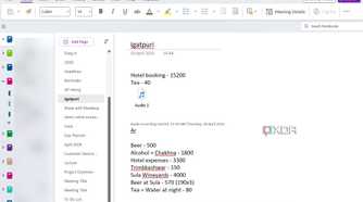 A screenshot showing OneNote home