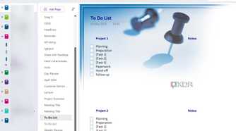 A screenshot showing OneNote To-do list