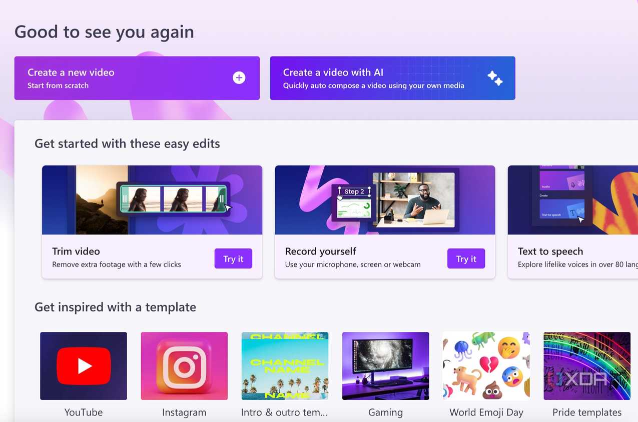 Clipchamp create video with AI