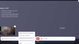 Clipchamp recording interface