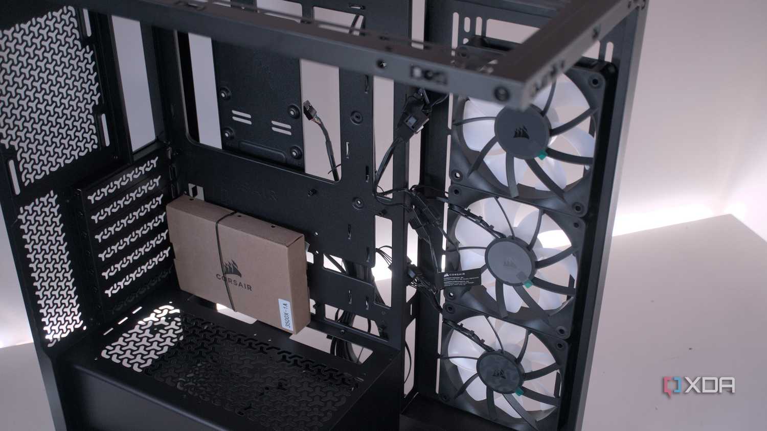 Inside the Corsair 3500X ARGB before installing anything