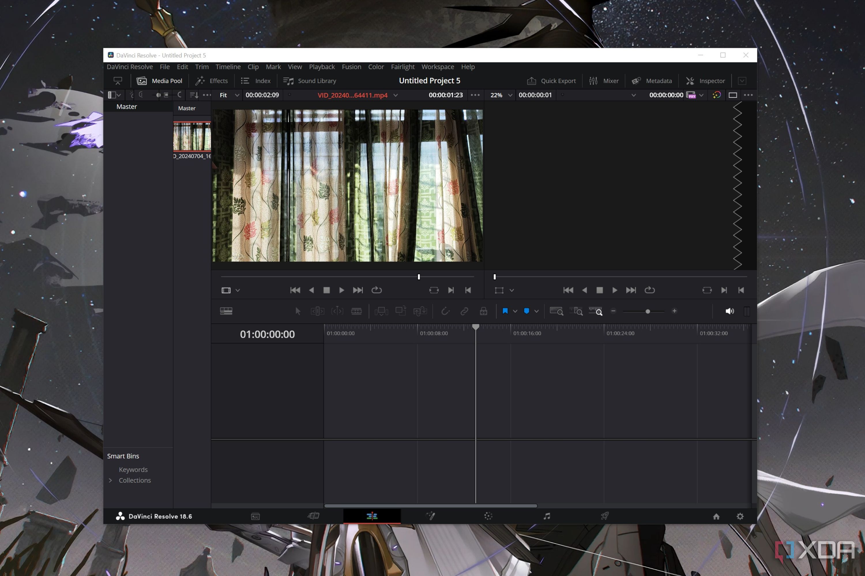 The DaVinci Resolve UI