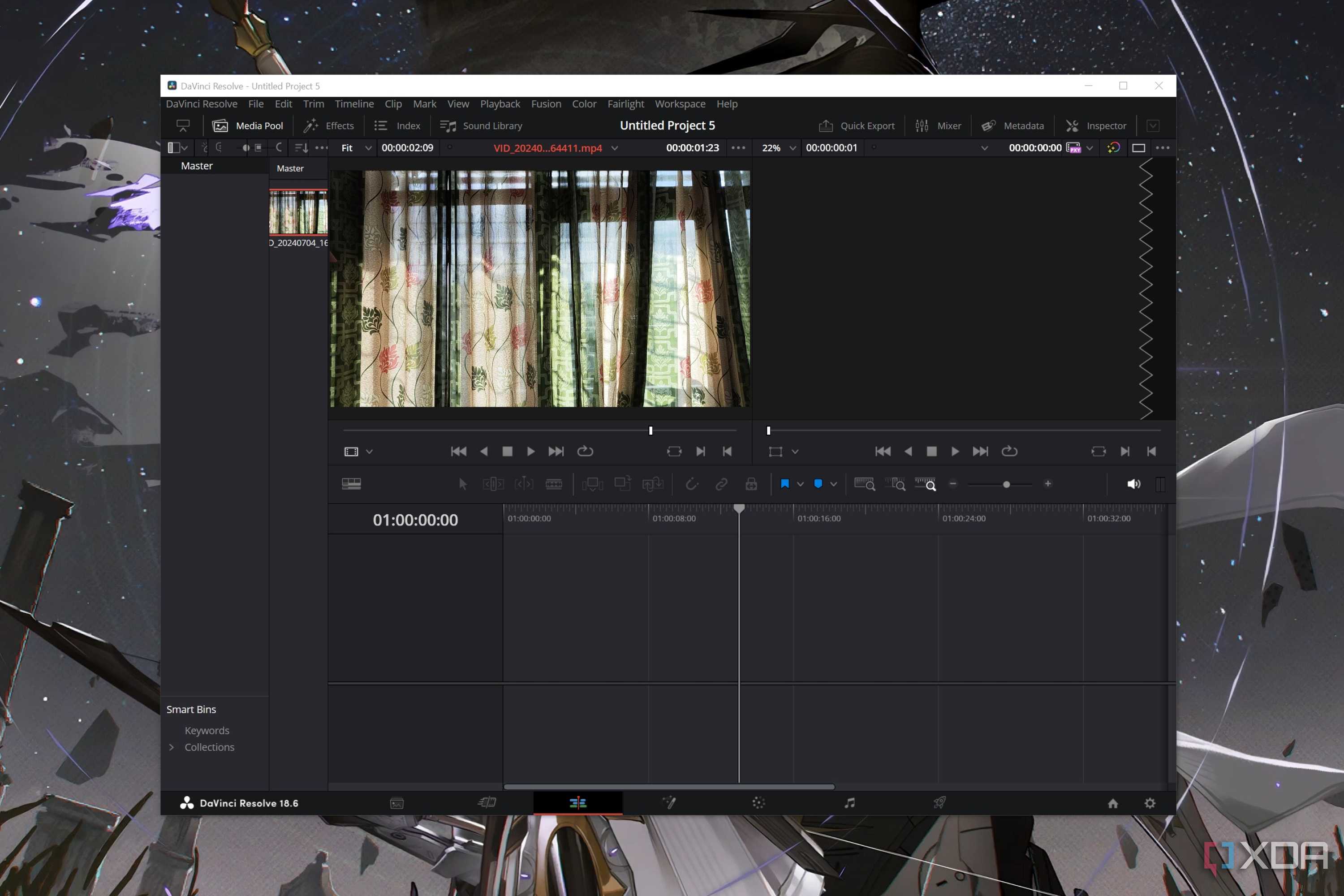 The DaVinci Resolve UI
