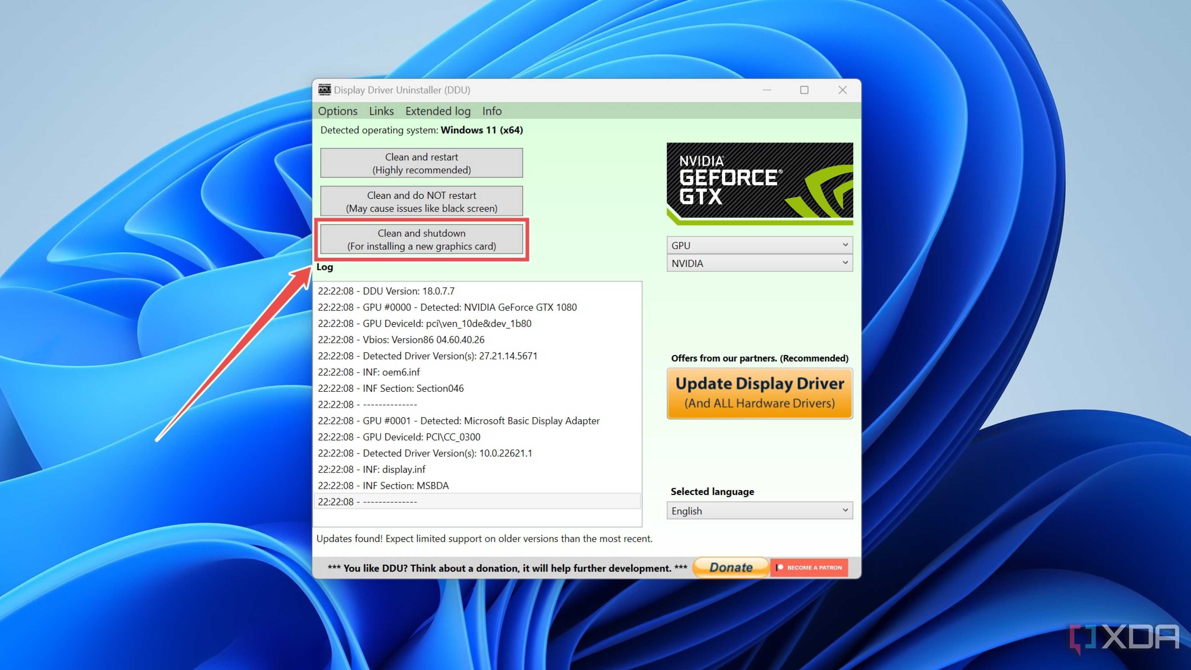 Picking Clean and shutdown in DDU