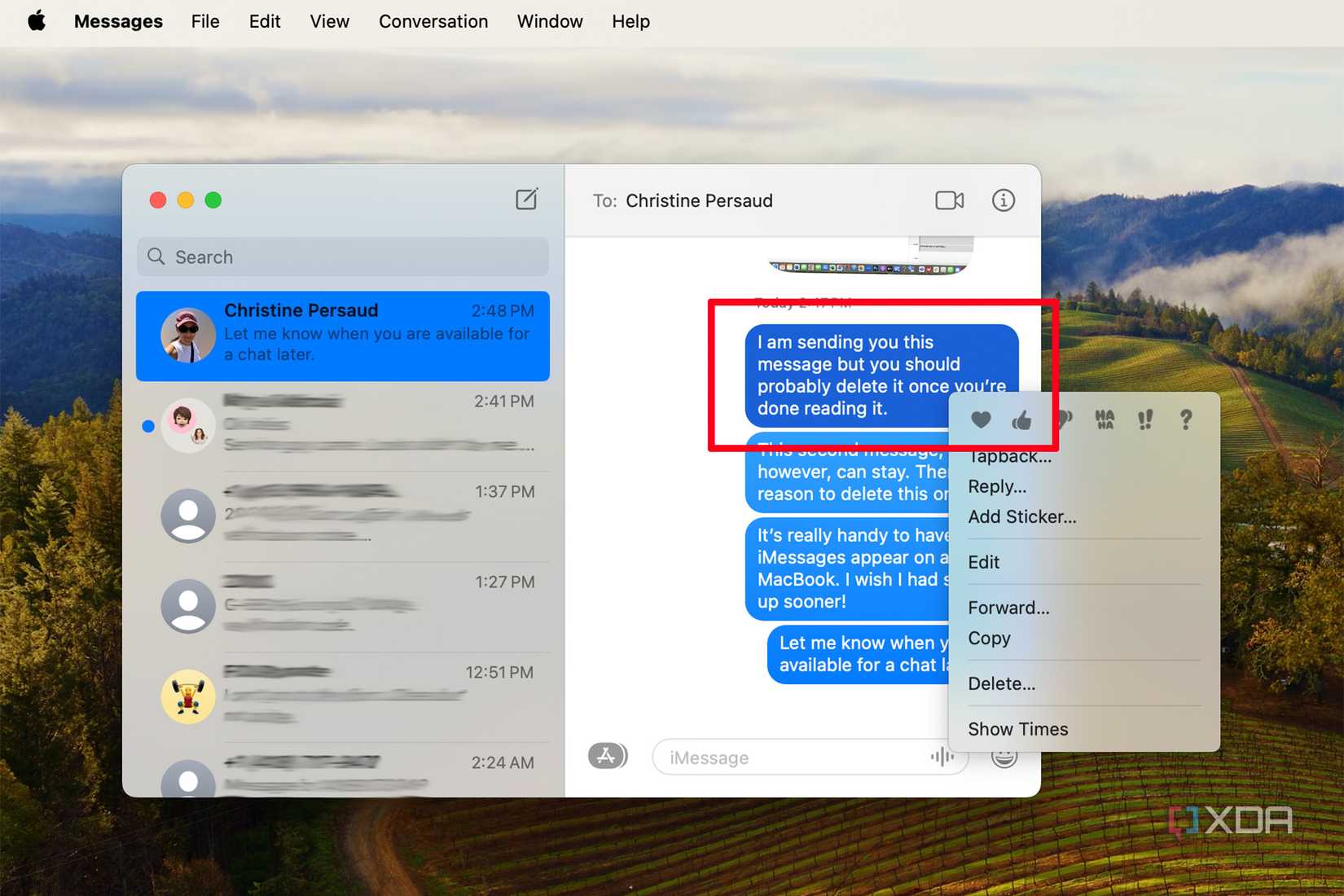 How to delete messages on a MacBook