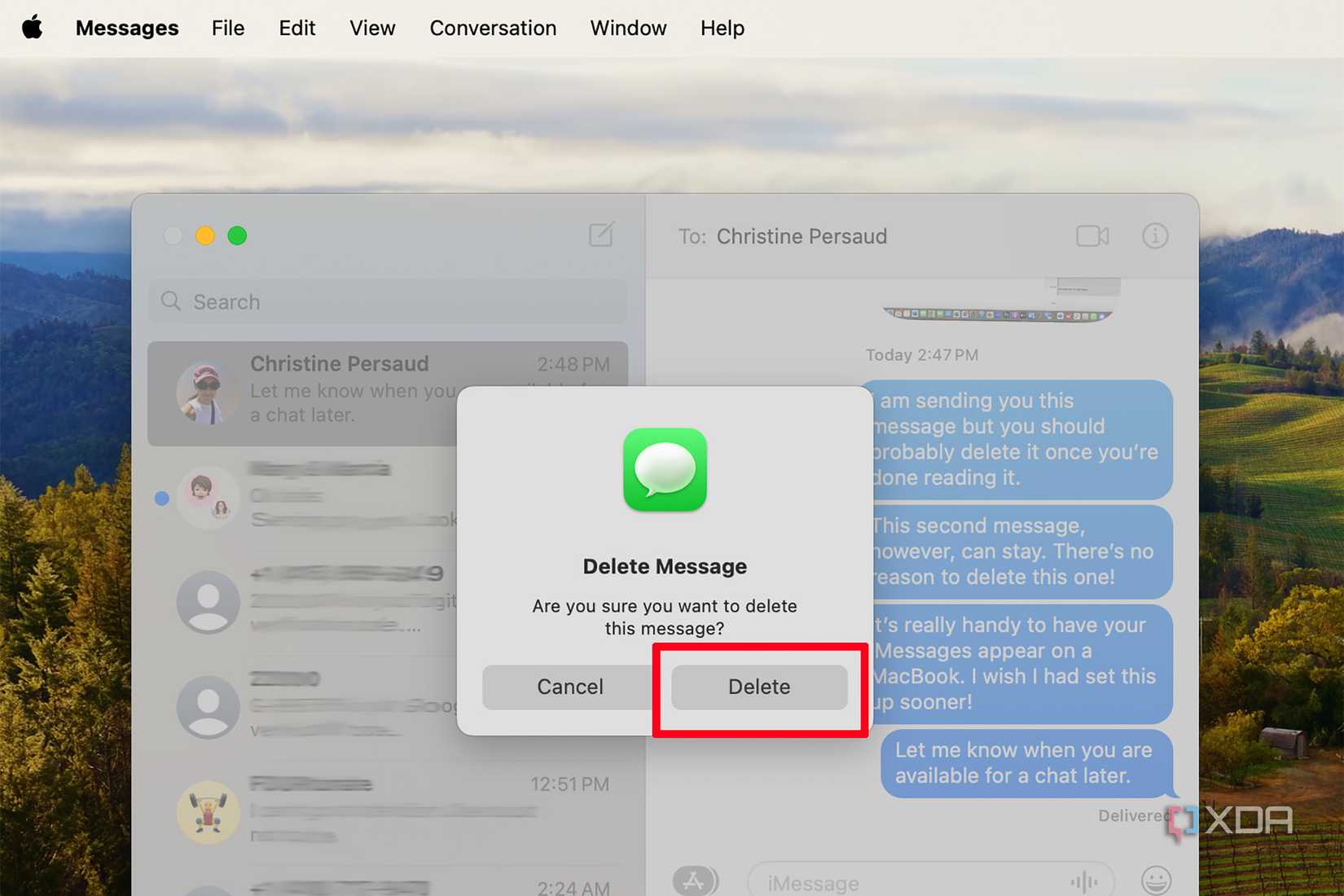 How to delete messages on a MacBook