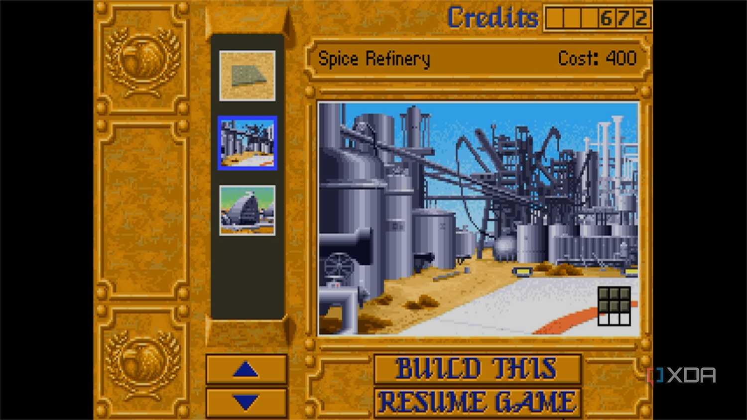 screenshot of dune 2 game