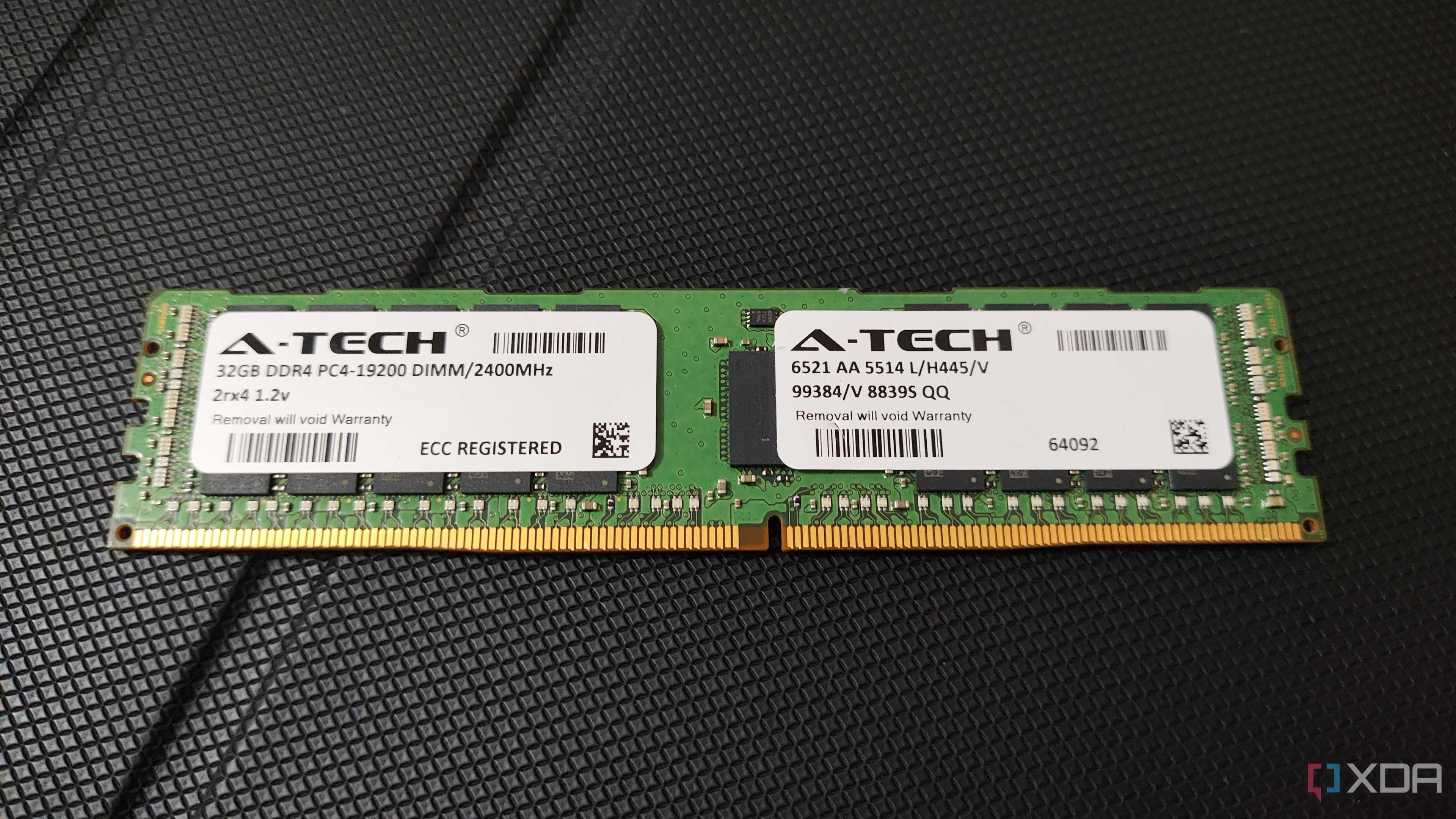 A 32GB ECC DDR4 RAM stick