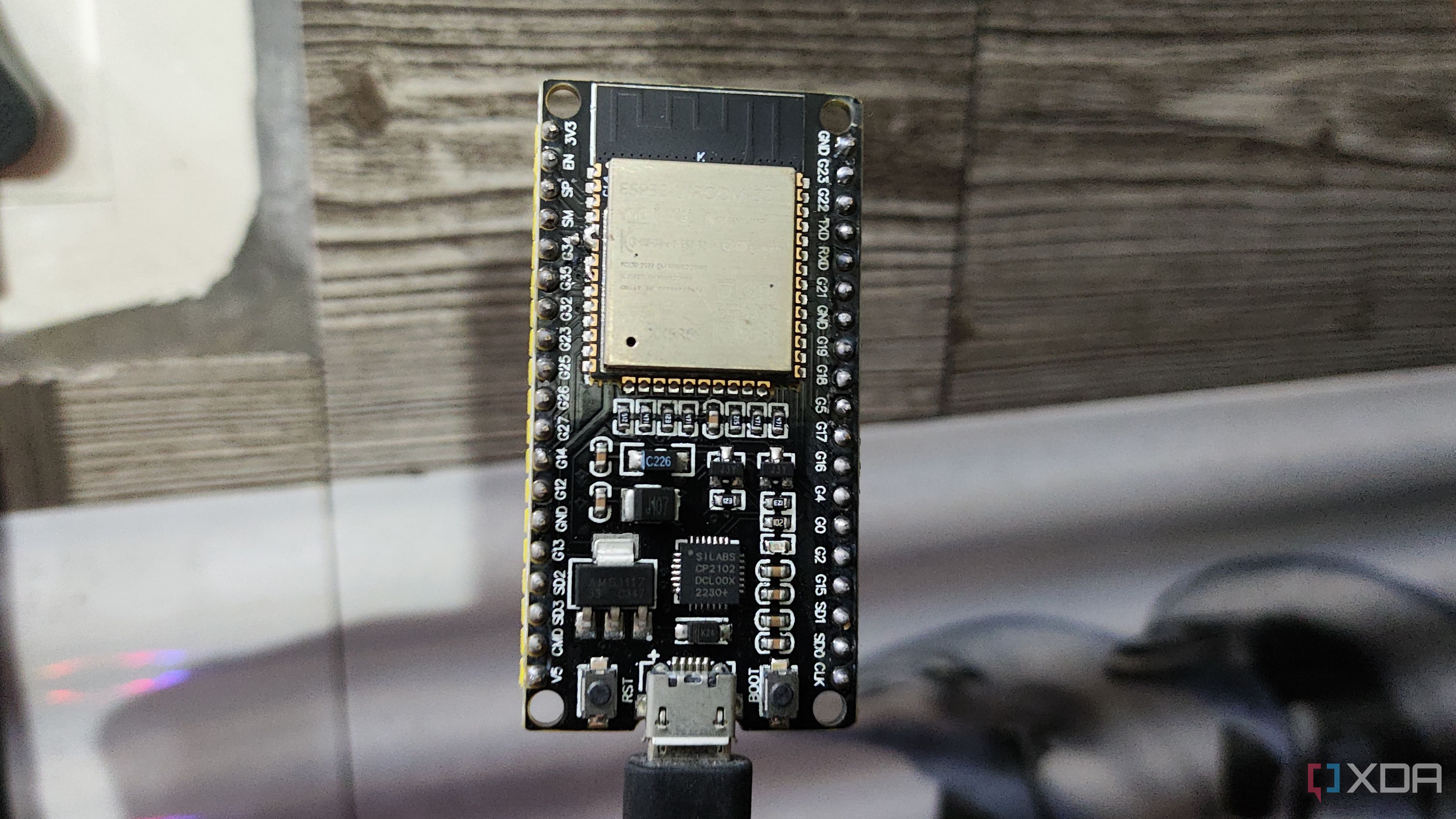 An ESP32 microcontroller