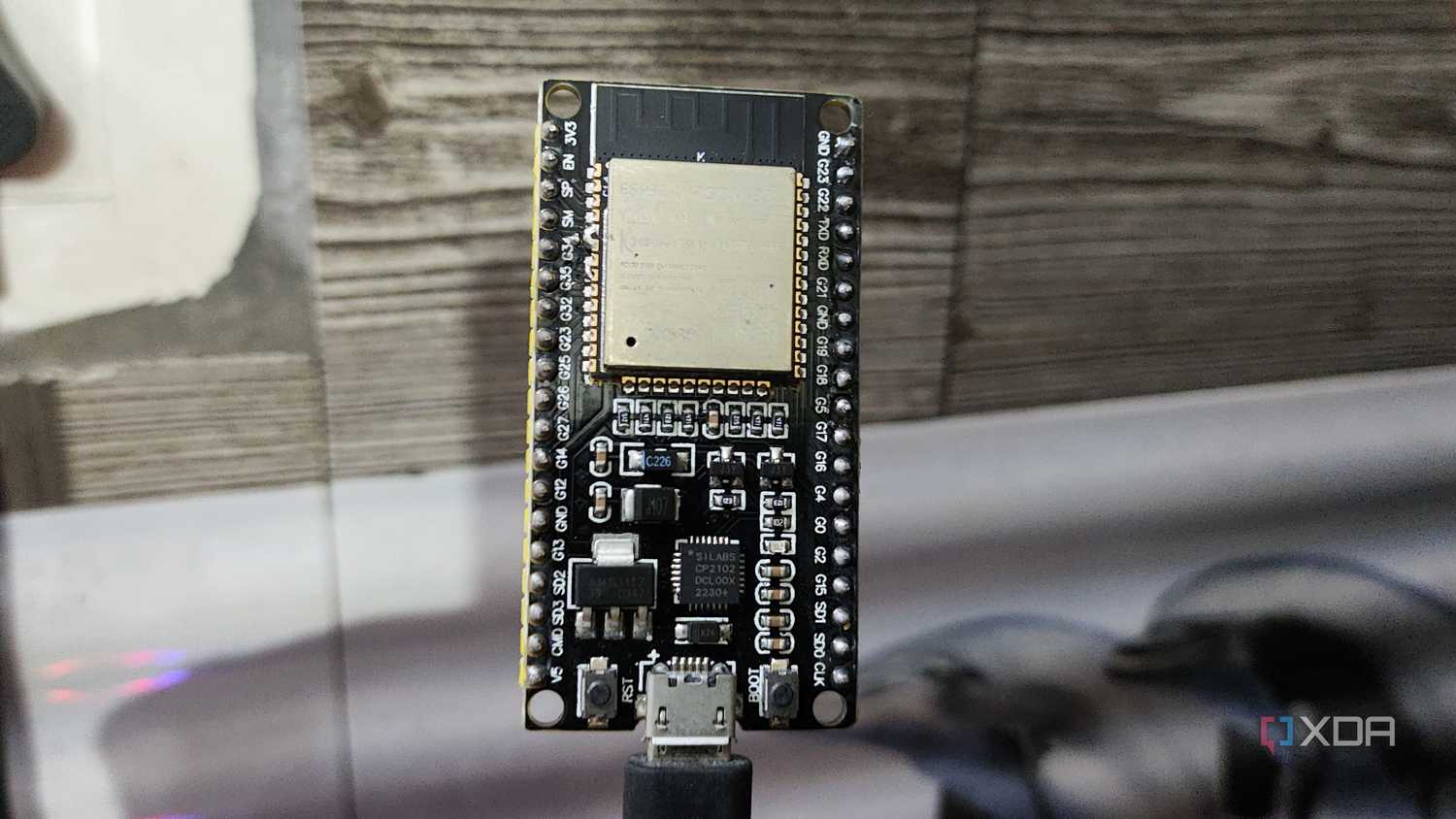 An ESP32 microcontroller